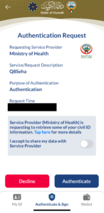 kuwait mobile id authentication